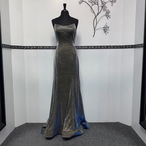 Royal Gold Metallic Formal Long Dress